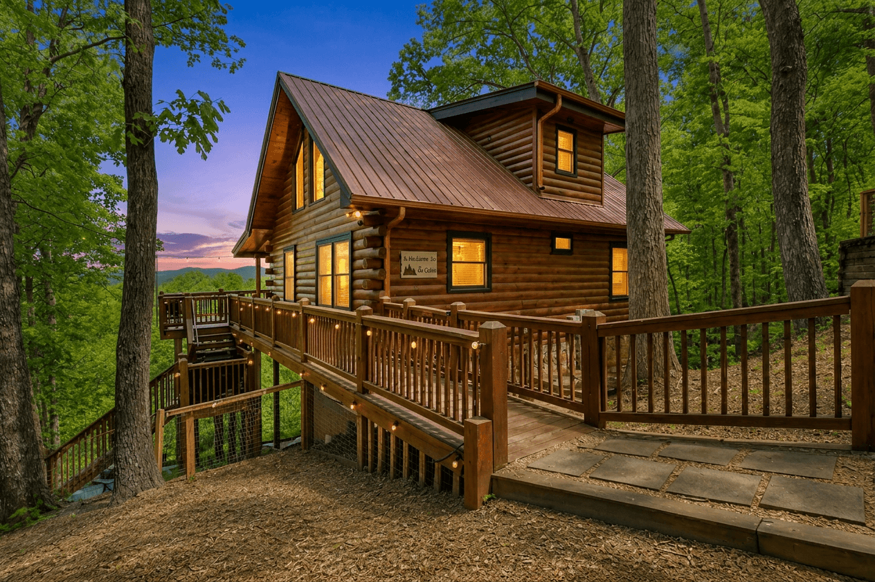 Real estate exterior converted to a twilight photo with Twilight