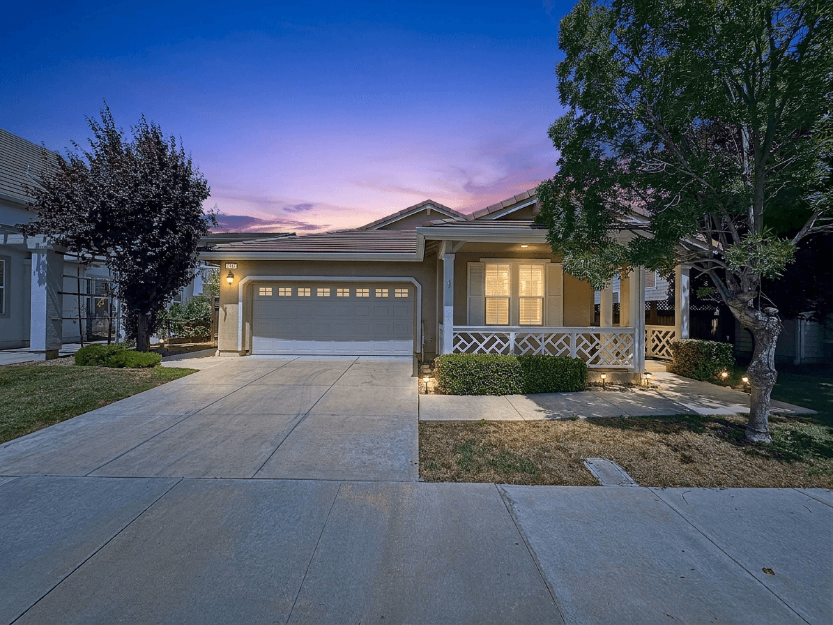 Real estate exterior converted to a twilight photo with Twilight