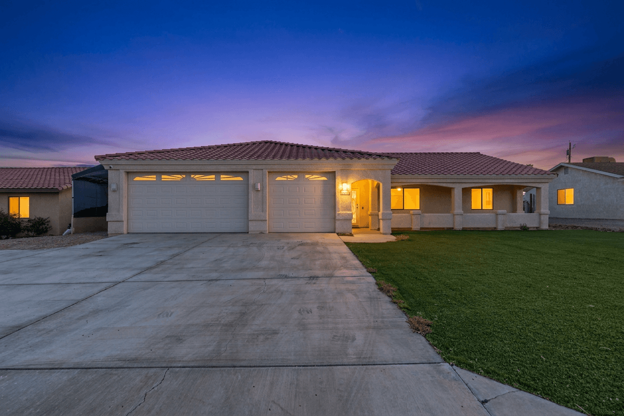 Real estate exterior converted to a twilight photo with Twilight