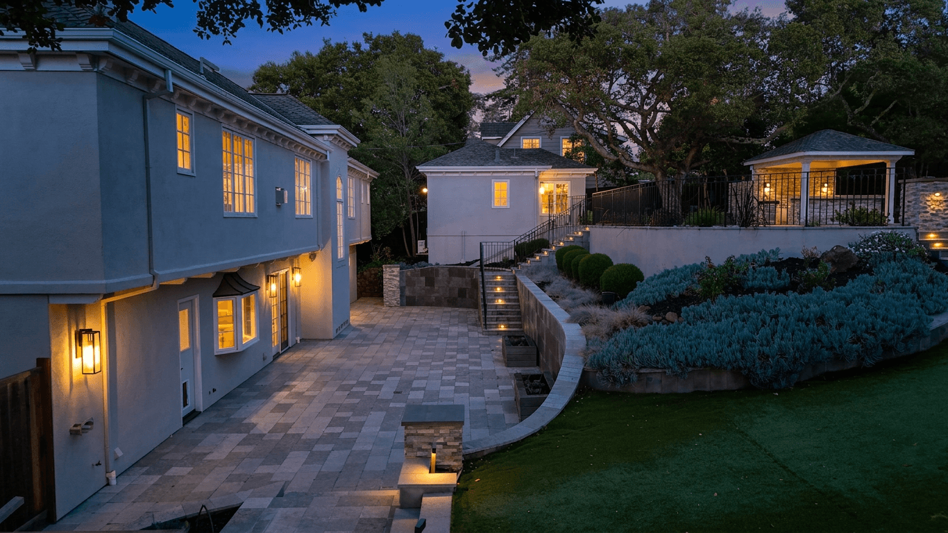 Real estate exterior converted to a twilight photo with Twilight