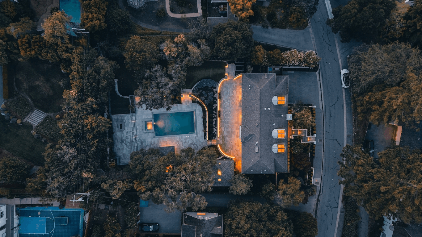 Real estate exterior converted to a twilight photo with Twilight