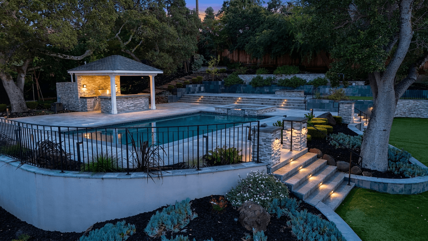 Real estate exterior converted to a twilight photo with Twilight