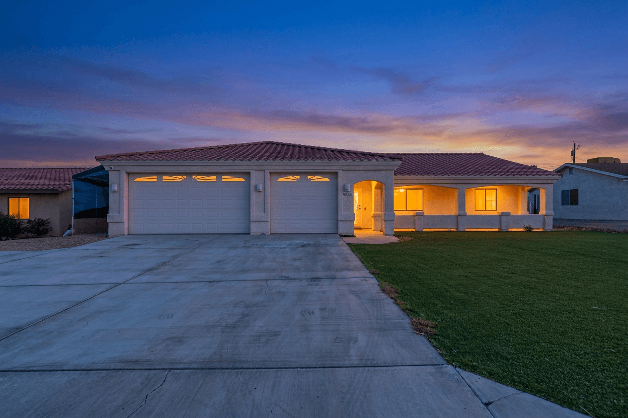 Real estate exterior converted to a twilight photo with Twilight