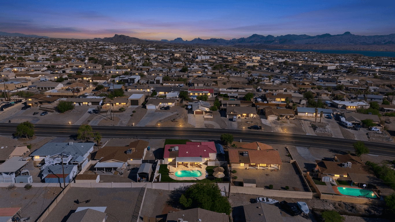 Real estate exterior converted to a twilight photo with Twilight