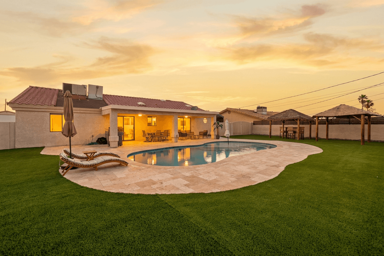 Real estate exterior converted to a twilight photo with Twilight