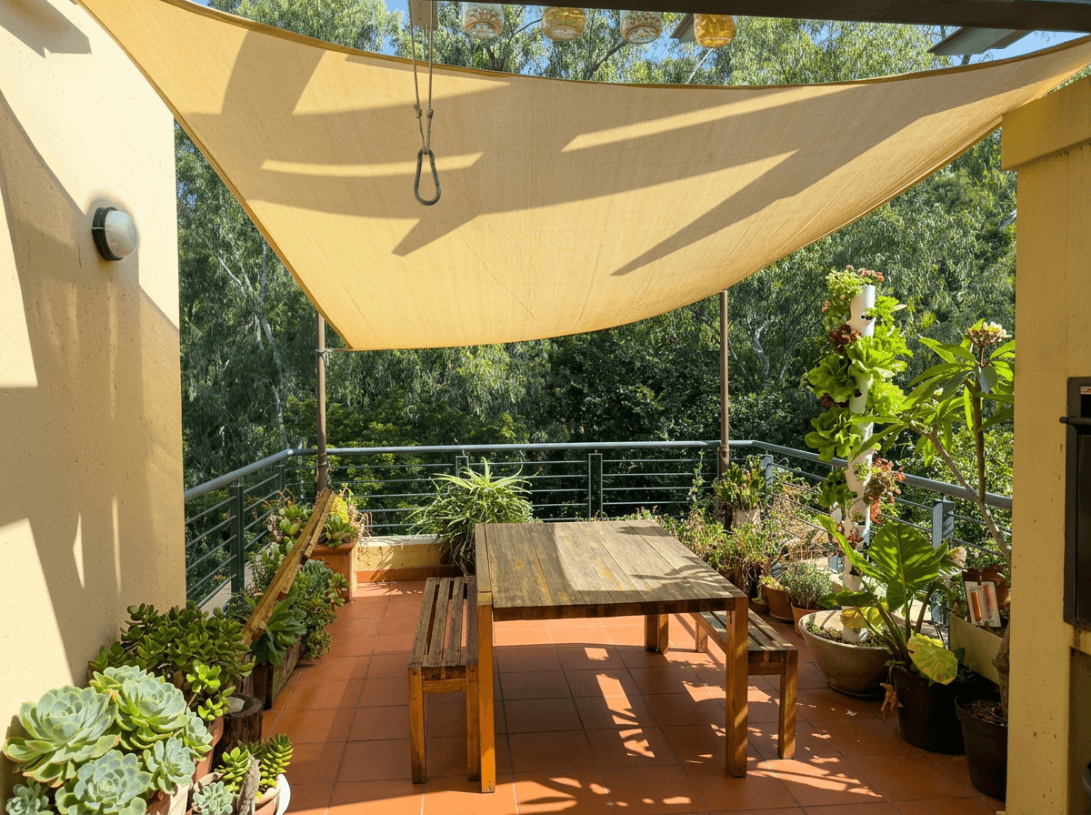 Outdoor terrace: light and colour cleanup (after)