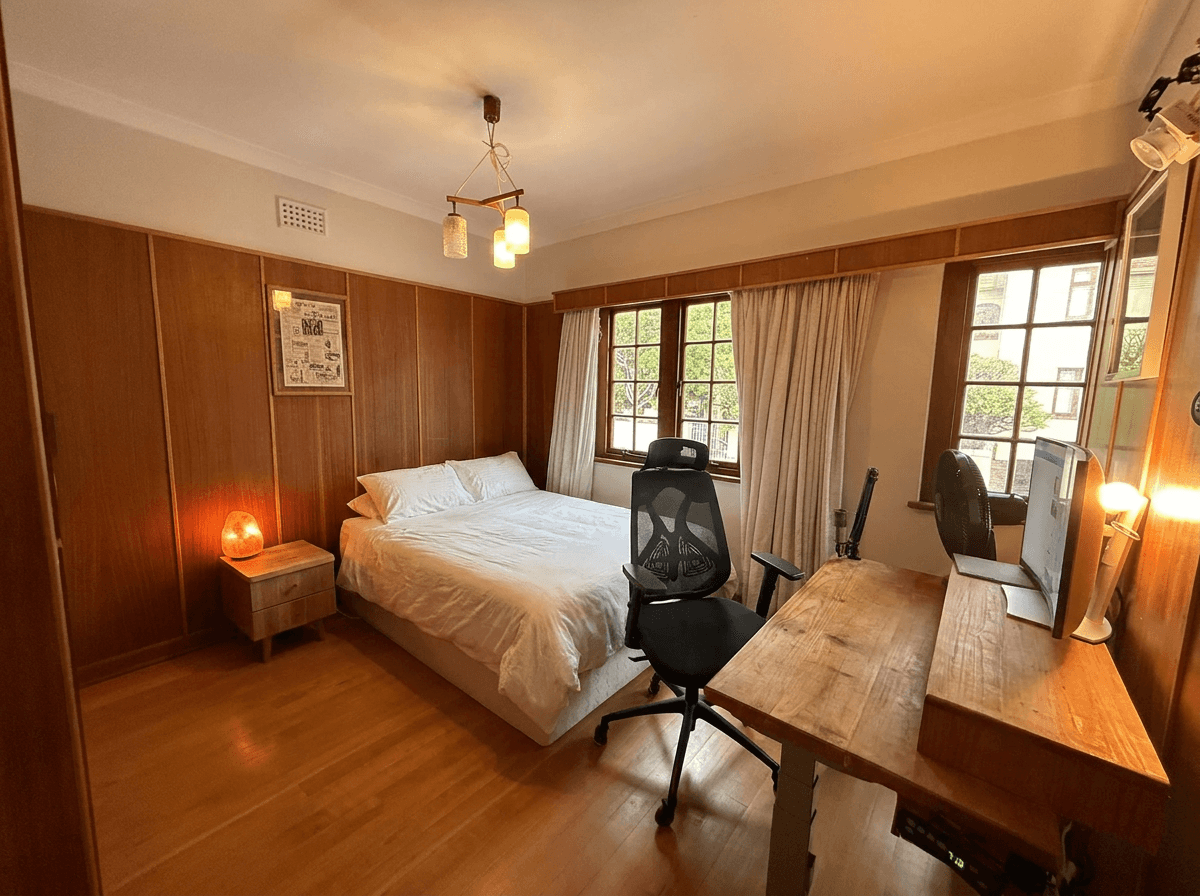 A decluttered real estate room edited with Twilight