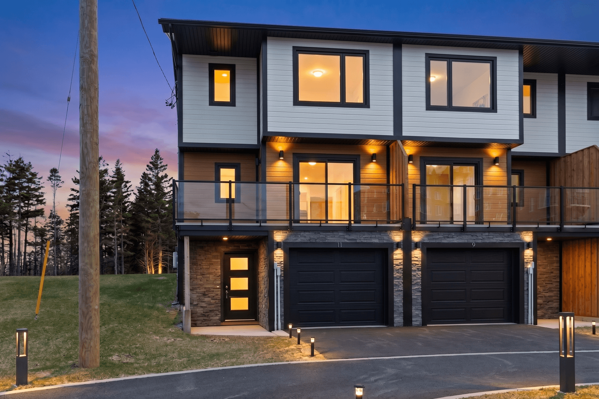 Real estate exterior converted to a twilight photo with Twilight