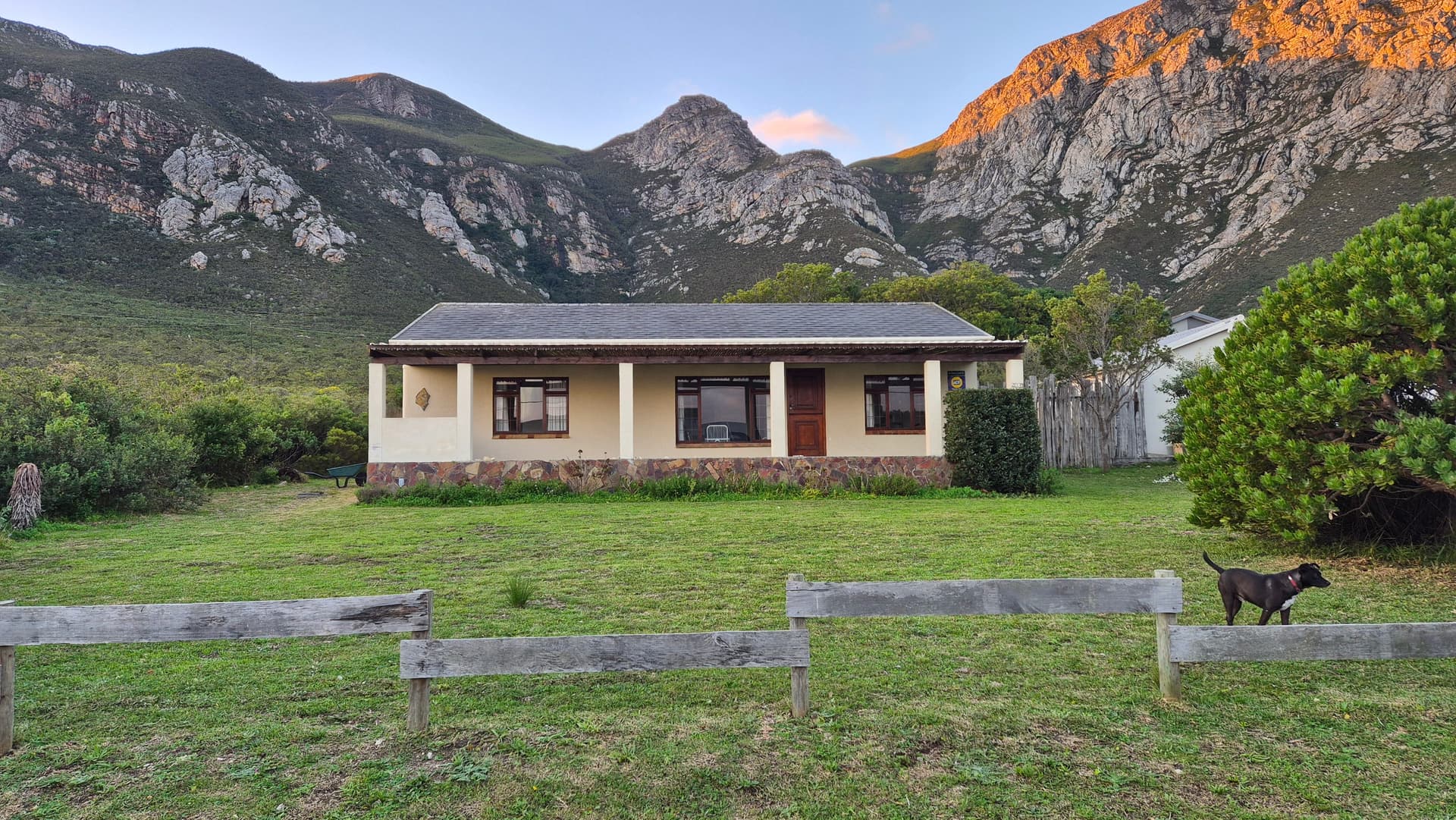 Mountain home exterior photographed in daylight